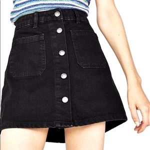 Bershka Black Denim Skirt, Size 6